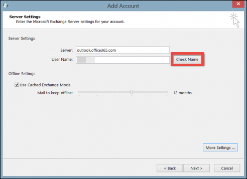 manually connect outlook to exchange server 2013