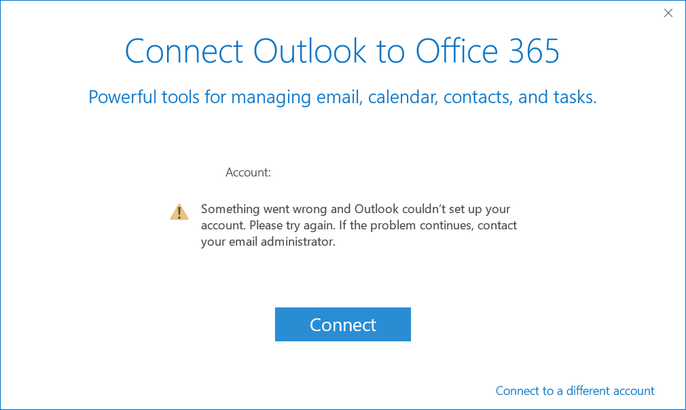 outlook 2013 cannot connect to office 365