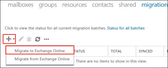 8. Migrate to Exchange Online> add