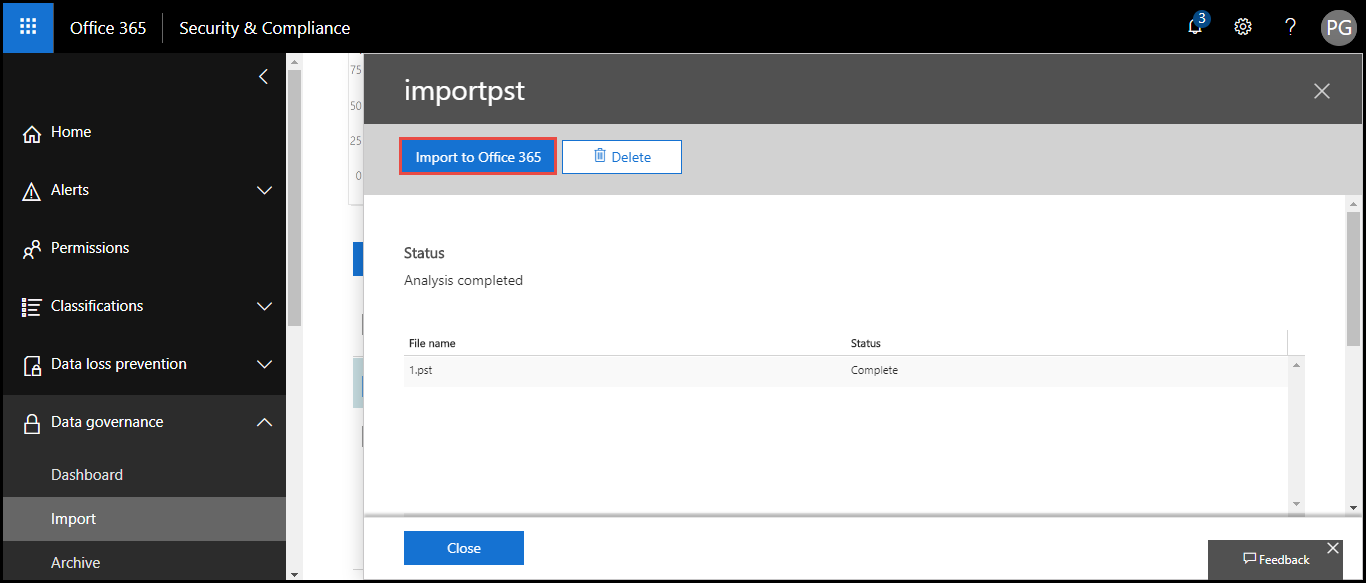 Import to Office 365