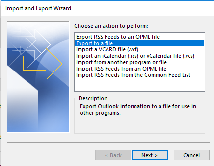 Import Export Wizard