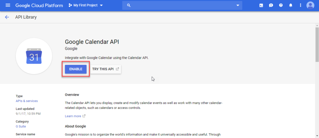 Calendar API