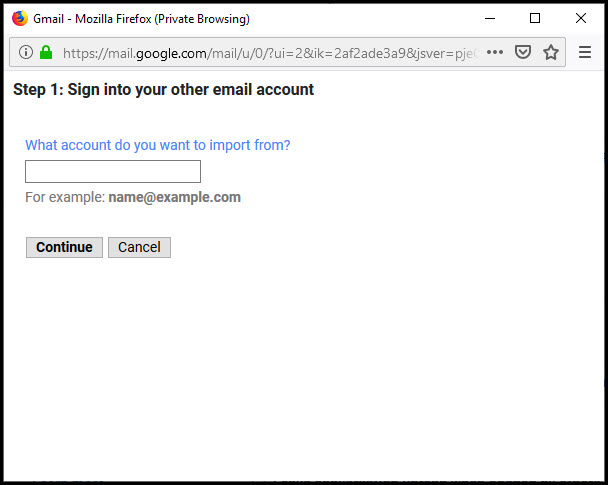 Enter old id for Outlook to Gmail migration