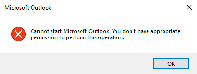 outlook 365 cannot start microsoft outlook