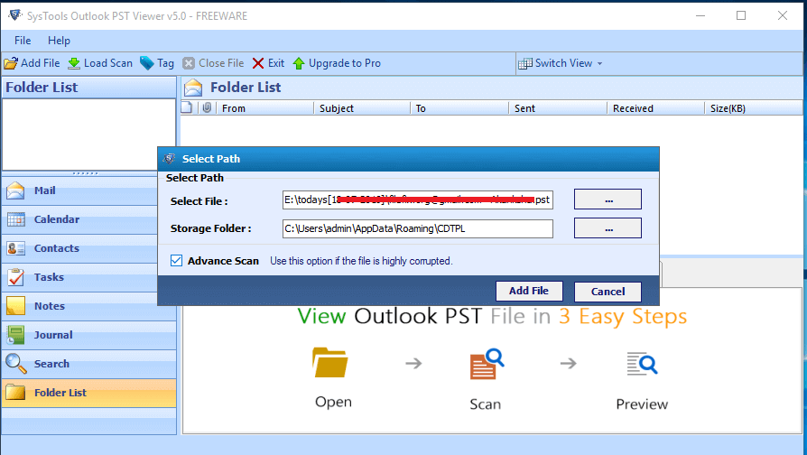 how to open pst file without outlook account