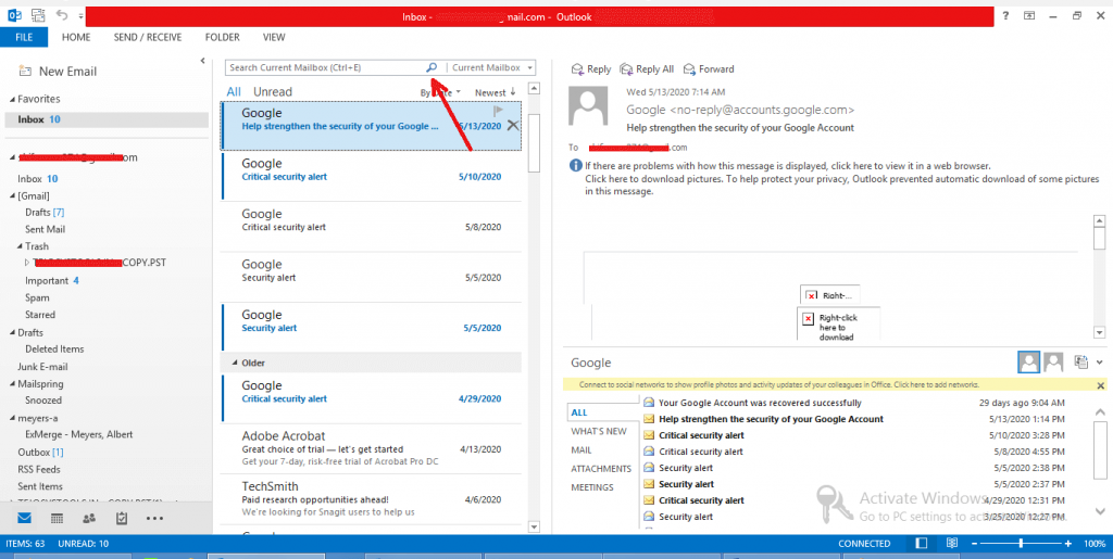 Search An Email In Outlook Manually How To Find Emails From Pst Files