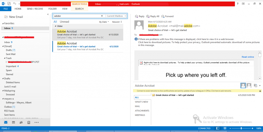 Find an Email in Microsoft Outlook Manually