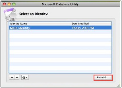 outlook for mac 2011 your database could not be rebuilt