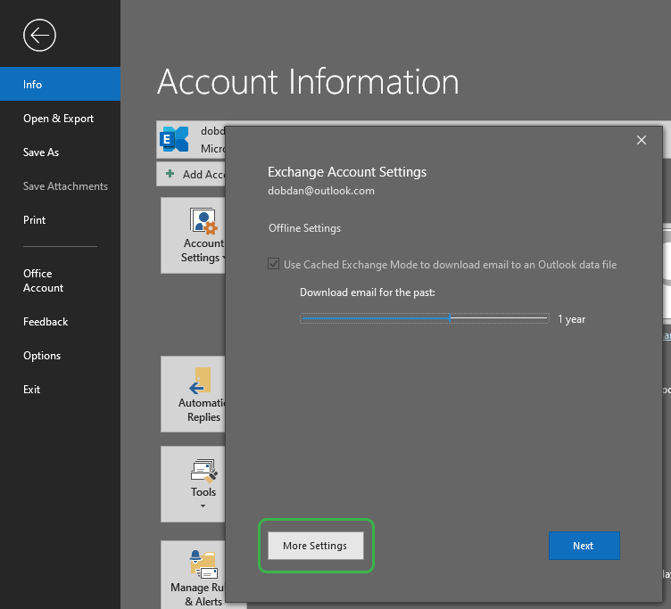 Account Name and Sync Settings