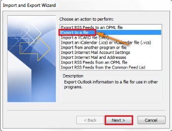 Export to a file 