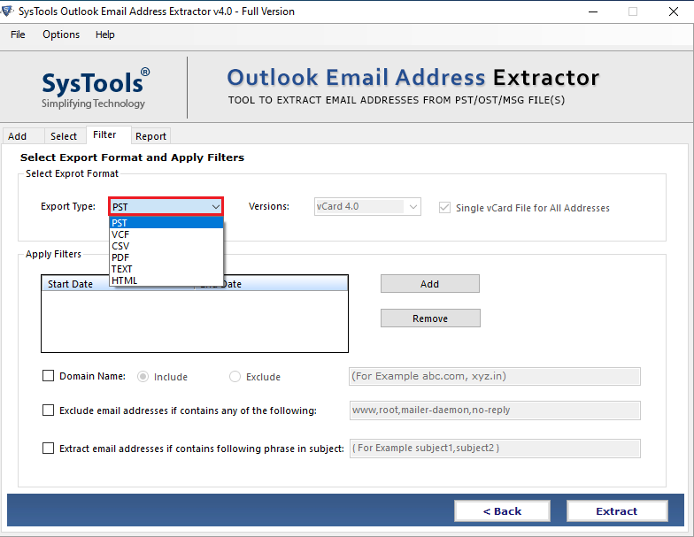 choose VCF as your export type