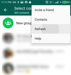 refresh your contacts